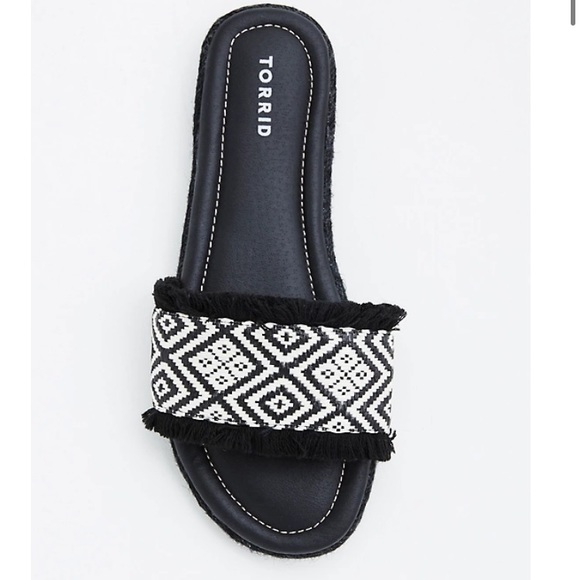 Torrid Geo Print Fringe Slide Sandal - Picture 2 of 5